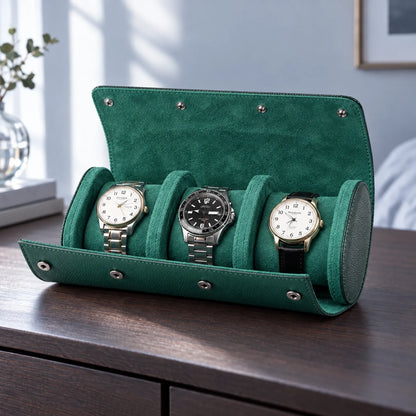 Travel Watch Roll with Soft Interior and Snap Button Closure