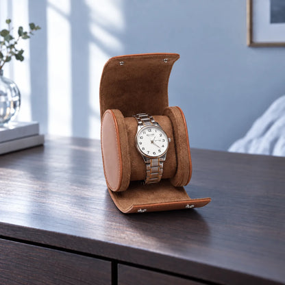 Travel Watch Roll with Soft Interior and Snap Button Closure