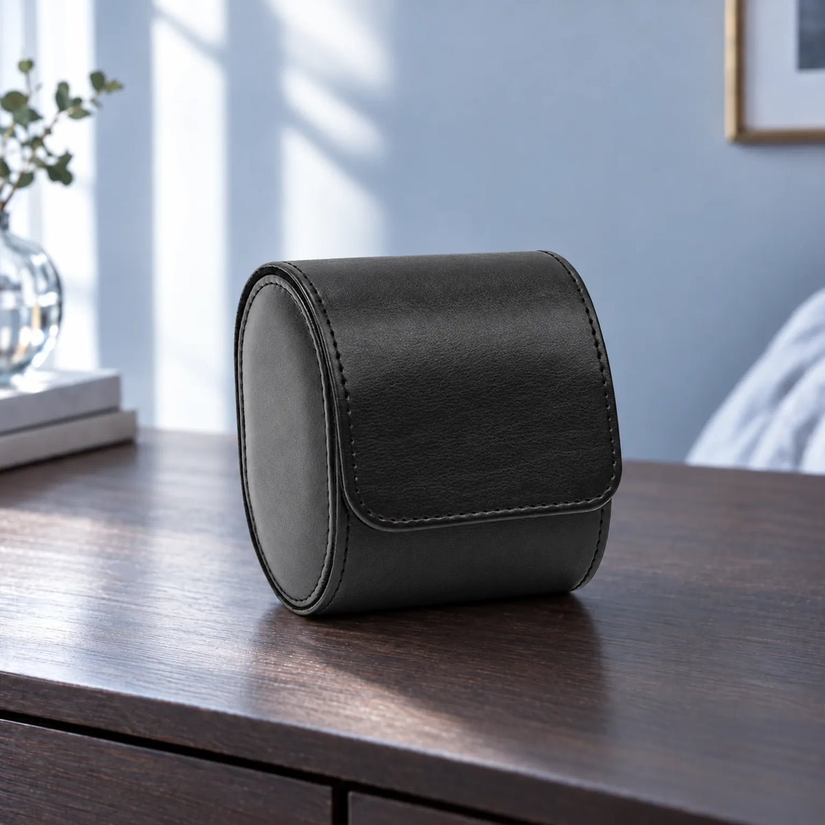 Travel Watch Roll with Soft Interior and Snap Button Closure