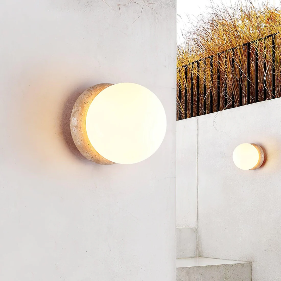 Travertine Outdoor Wall Light Weather Resistant | Stonova