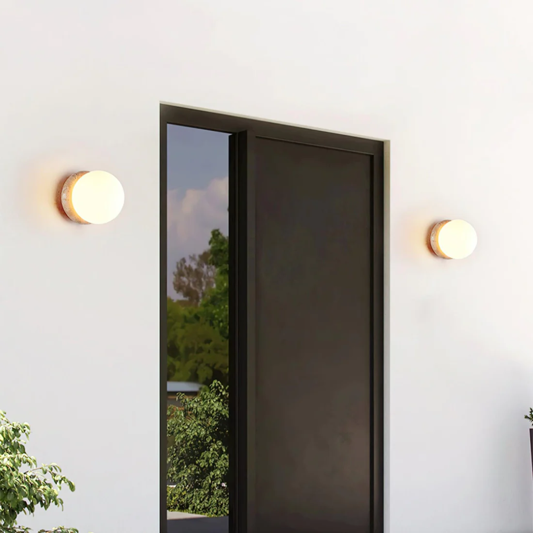 Travertine Outdoor Wall Light Weather Resistant | Stonova