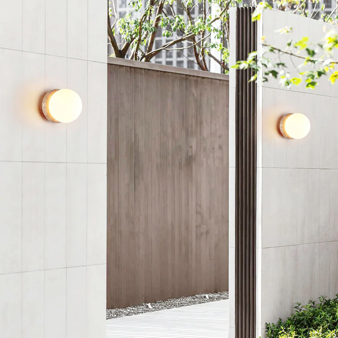 Travertine Outdoor Wall Light Weather Resistant | Stonova