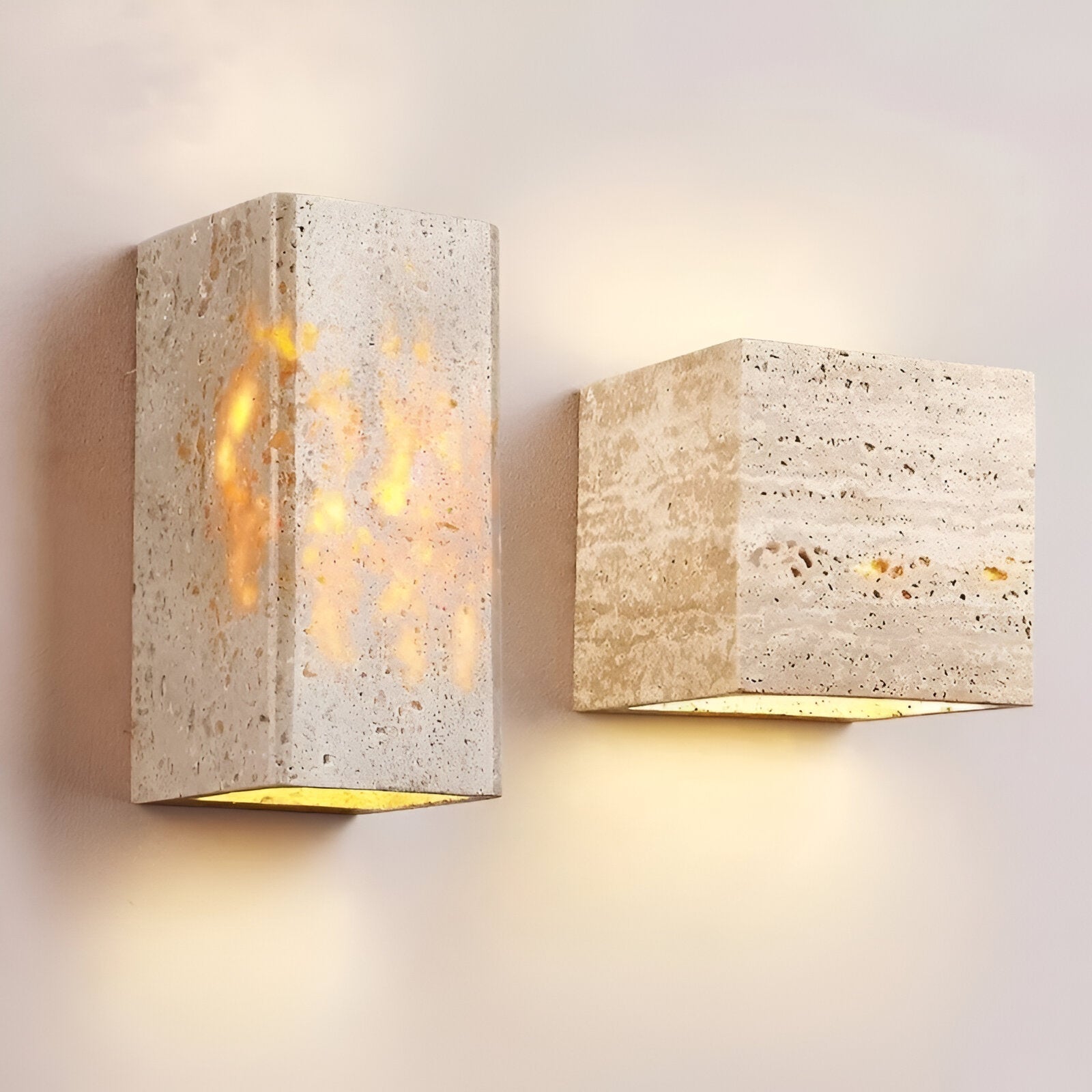 Travertine Stone Minimalist Outdoor Wall Light | Travora