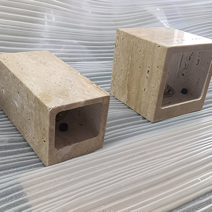 Travertine Stone Minimalist Outdoor Wall Light | Travora