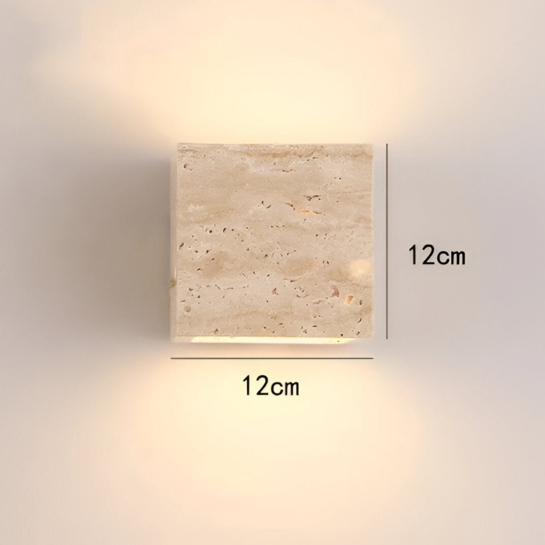 Travertine Stone Minimalist Outdoor Wall Light | Travora