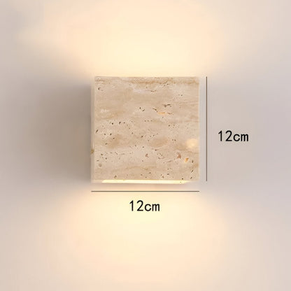 Travertine Stone Minimalist Outdoor Wall Light | Travora
