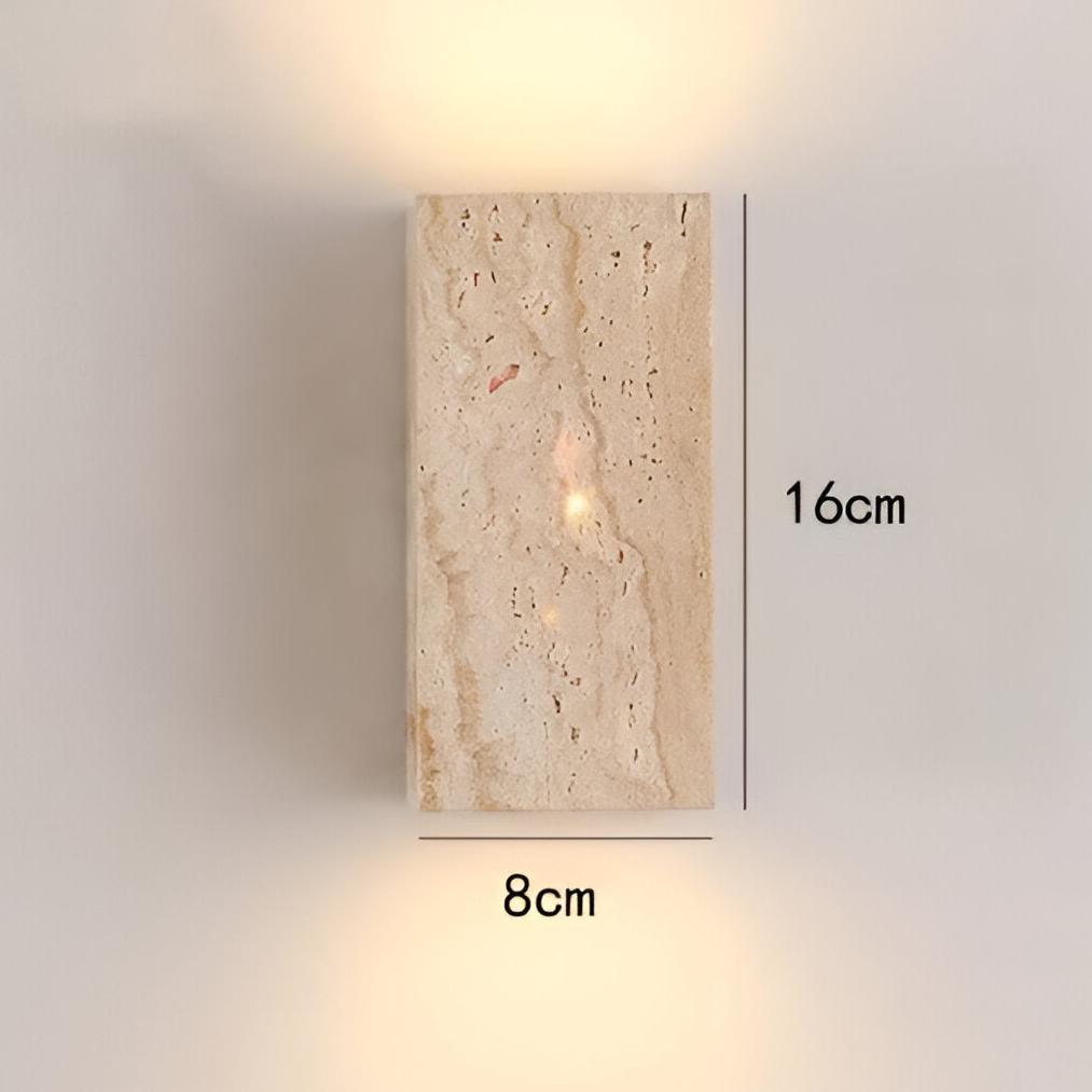 Travertine Stone Minimalist Outdoor Wall Light | Travora