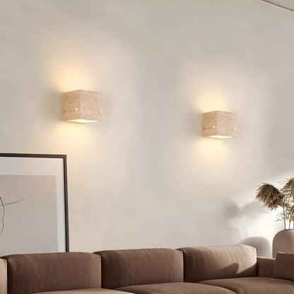 Travertine Stone Minimalist Outdoor Wall Light | Travora
