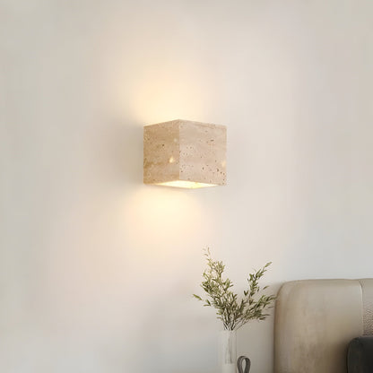Travertine Stone Minimalist Outdoor Wall Light | Travora