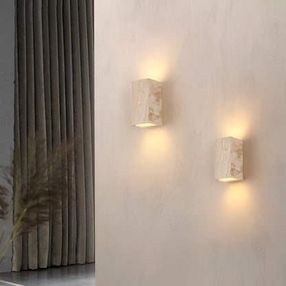 Travertine Stone Minimalist Outdoor Wall Light | Travora
