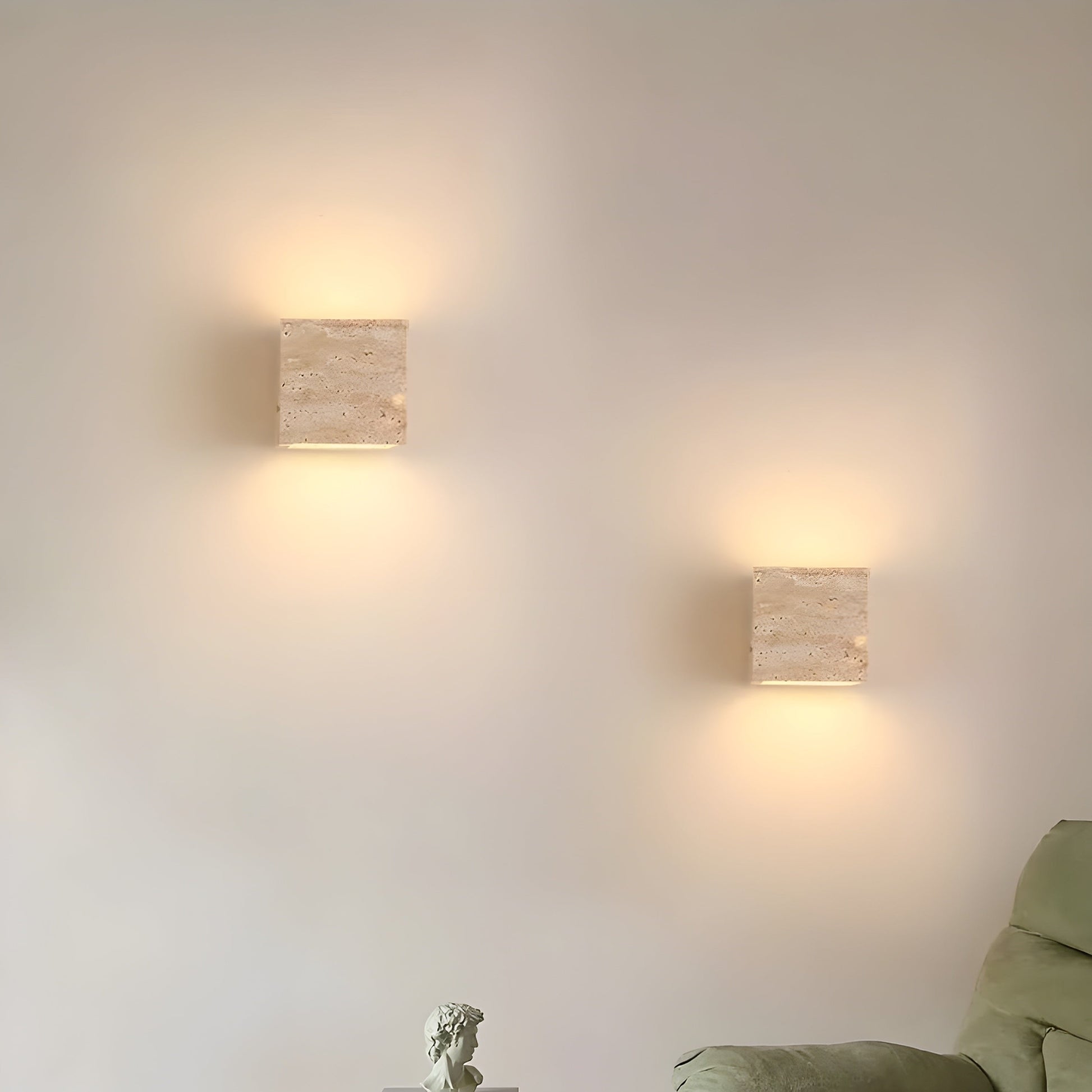 Travertine Stone Minimalist Outdoor Wall Light | Travora