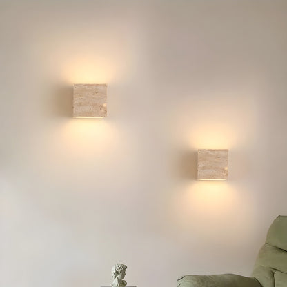 Travertine Stone Minimalist Outdoor Wall Light | Travora