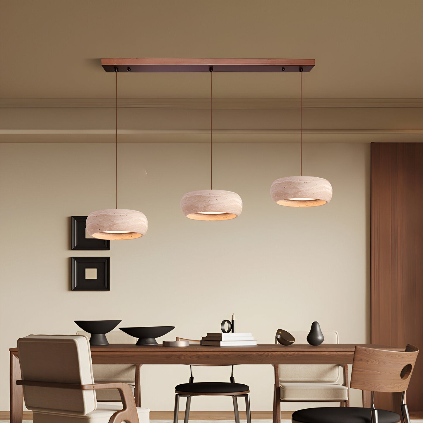Travertine Stone Pendant Light in Wabi Sabi Style | Orynex