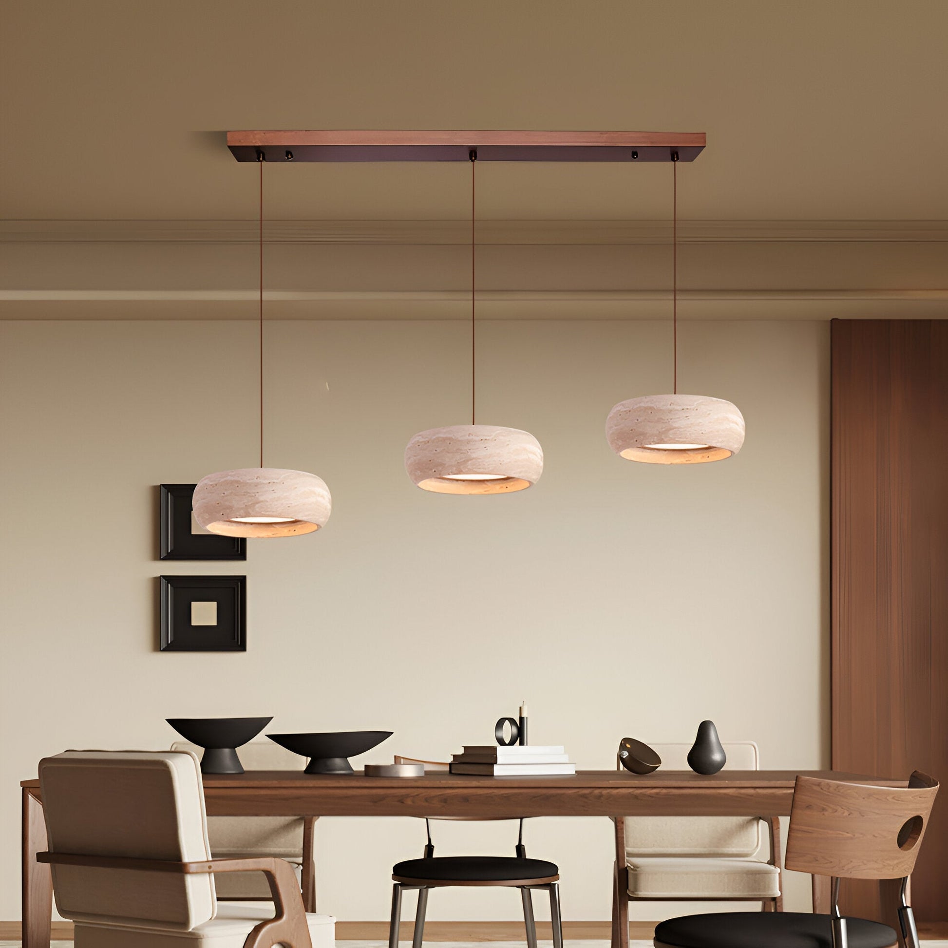 Travertine Stone Pendant Light in Wabi Sabi Style | Orynex
