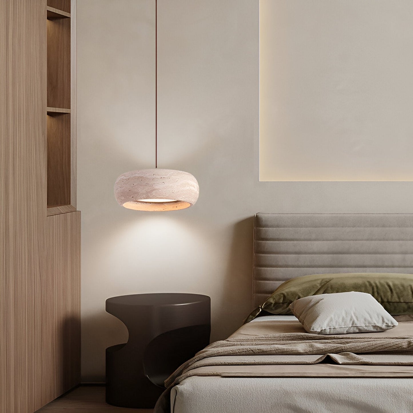 Travertine Stone Pendant Light in Wabi Sabi Style | Orynex