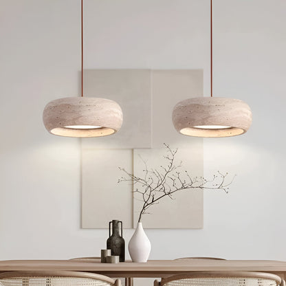 Travertine Stone Pendant Light in Wabi Sabi Style | Orynex