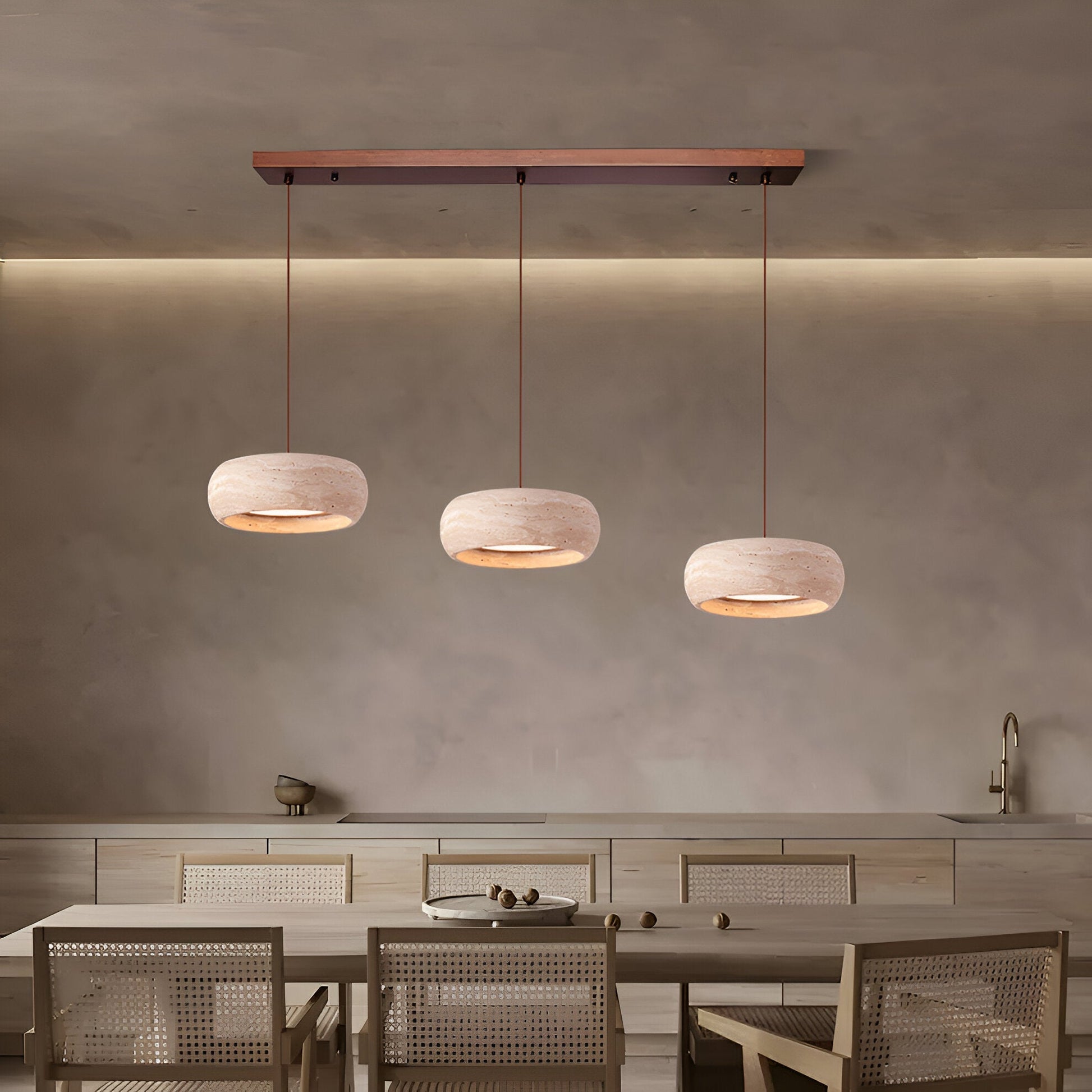 Travertine Stone Pendant Light in Wabi Sabi Style | Orynex