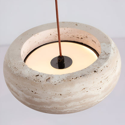 Travertine Stone Pendant Light in Wabi Sabi Style | Orynex