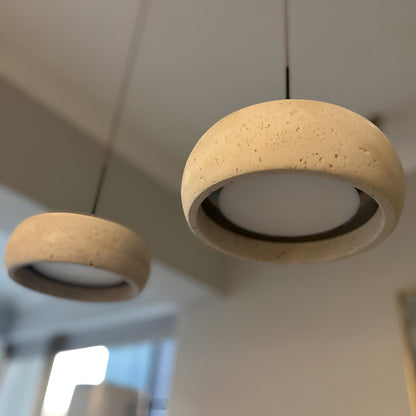 Travertine Stone Pendant Light in Wabi Sabi Style | Orynex