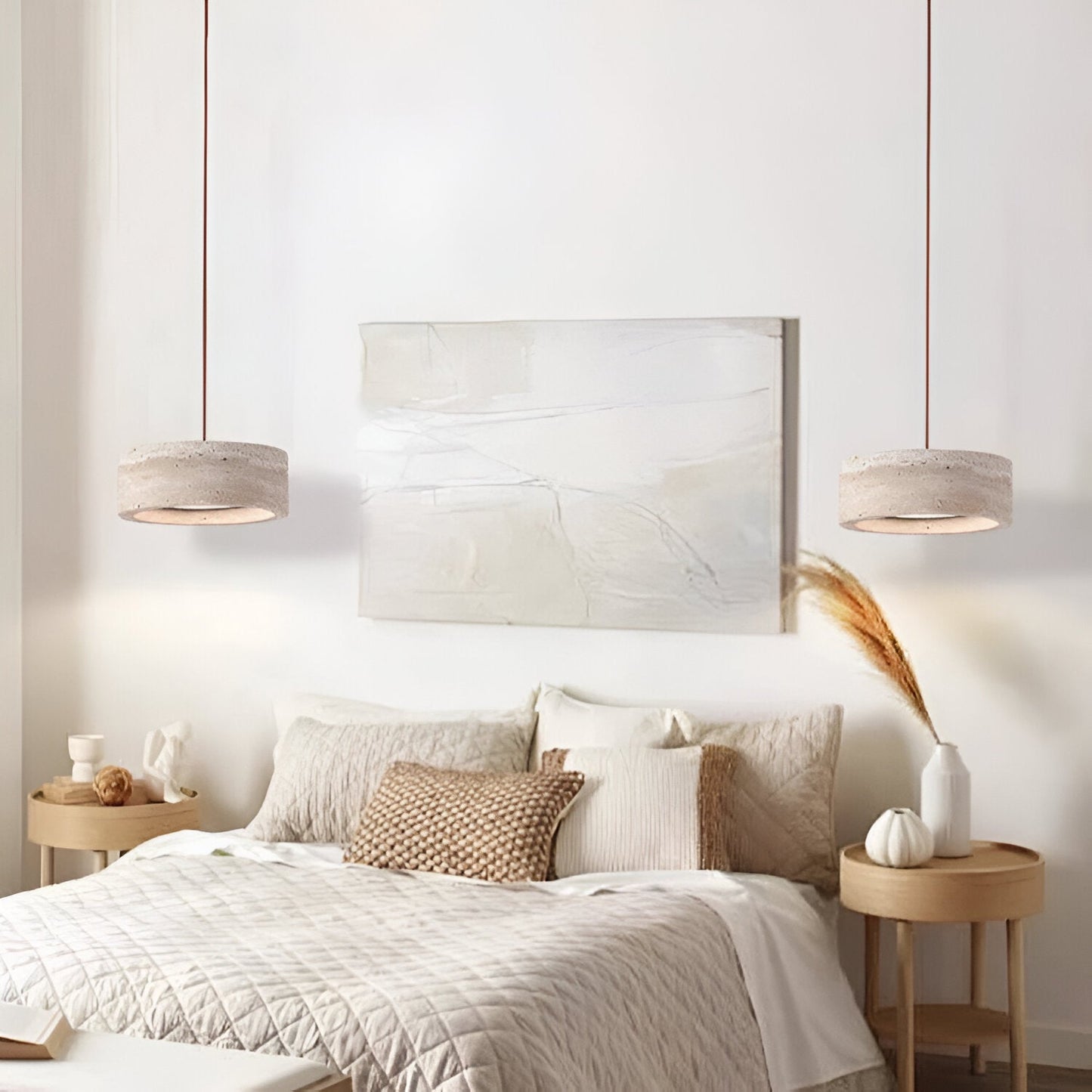 Travertine Stone Pendant Light in Wabi Sabi Style | Orynex