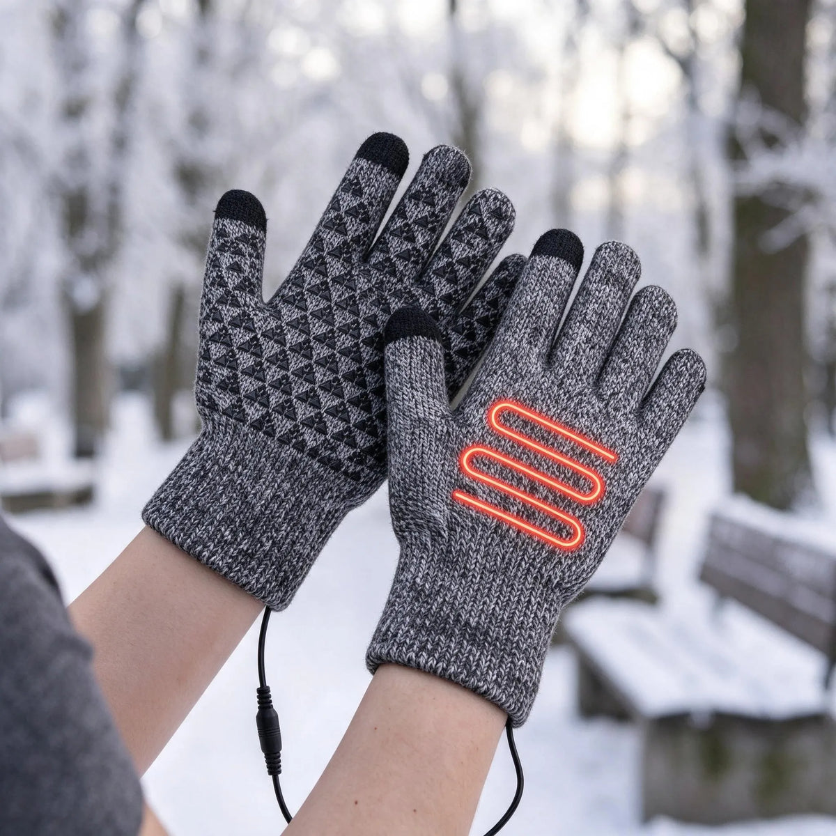 USB Heated Full Finger Cycling Gloves
