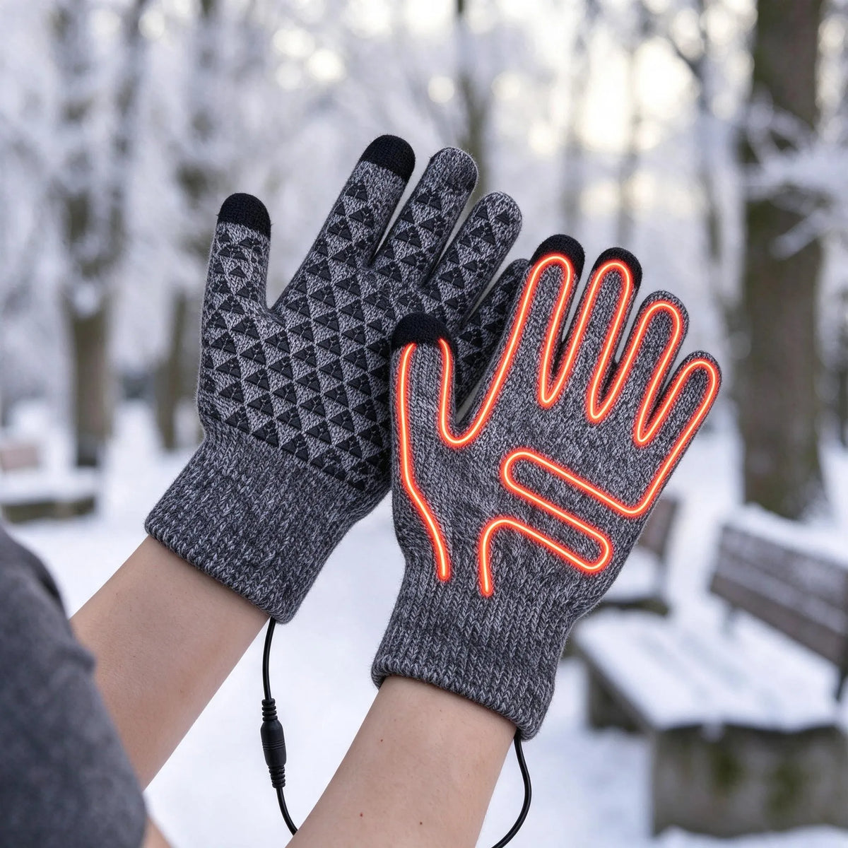 USB Heated Full Finger Cycling Gloves