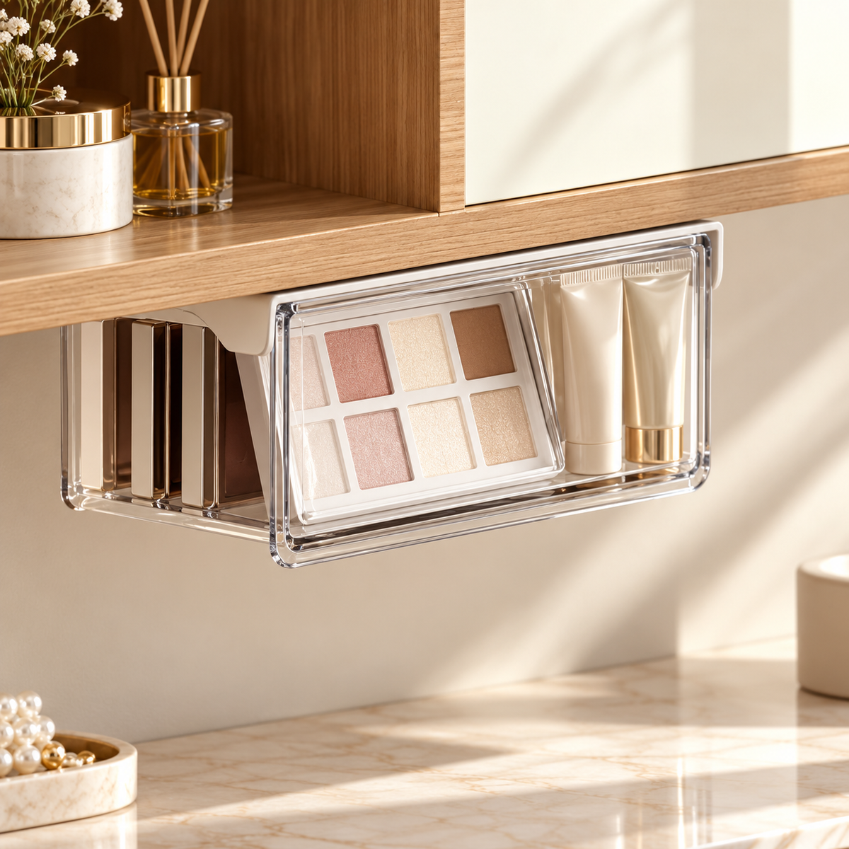 Under Cabinet Makeup Storage Drawer