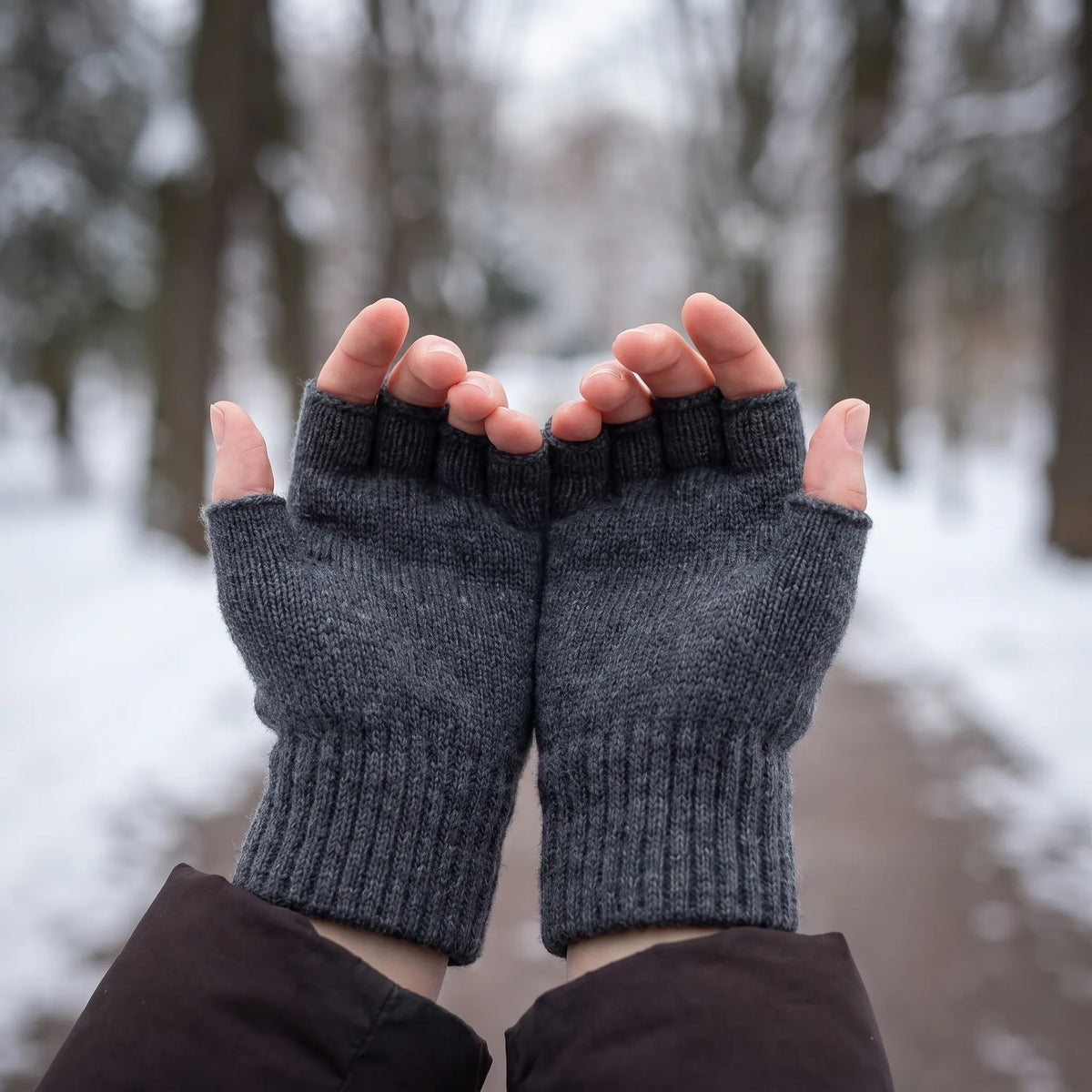 Unisex Knit Fingerless Winter Gloves