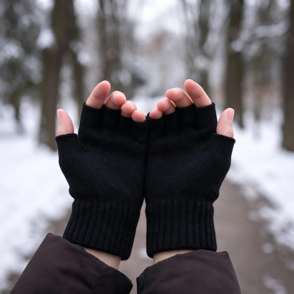 Unisex Knit Fingerless Winter Gloves