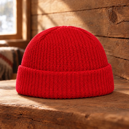 Unisex Ribbed Knit Skull Cap