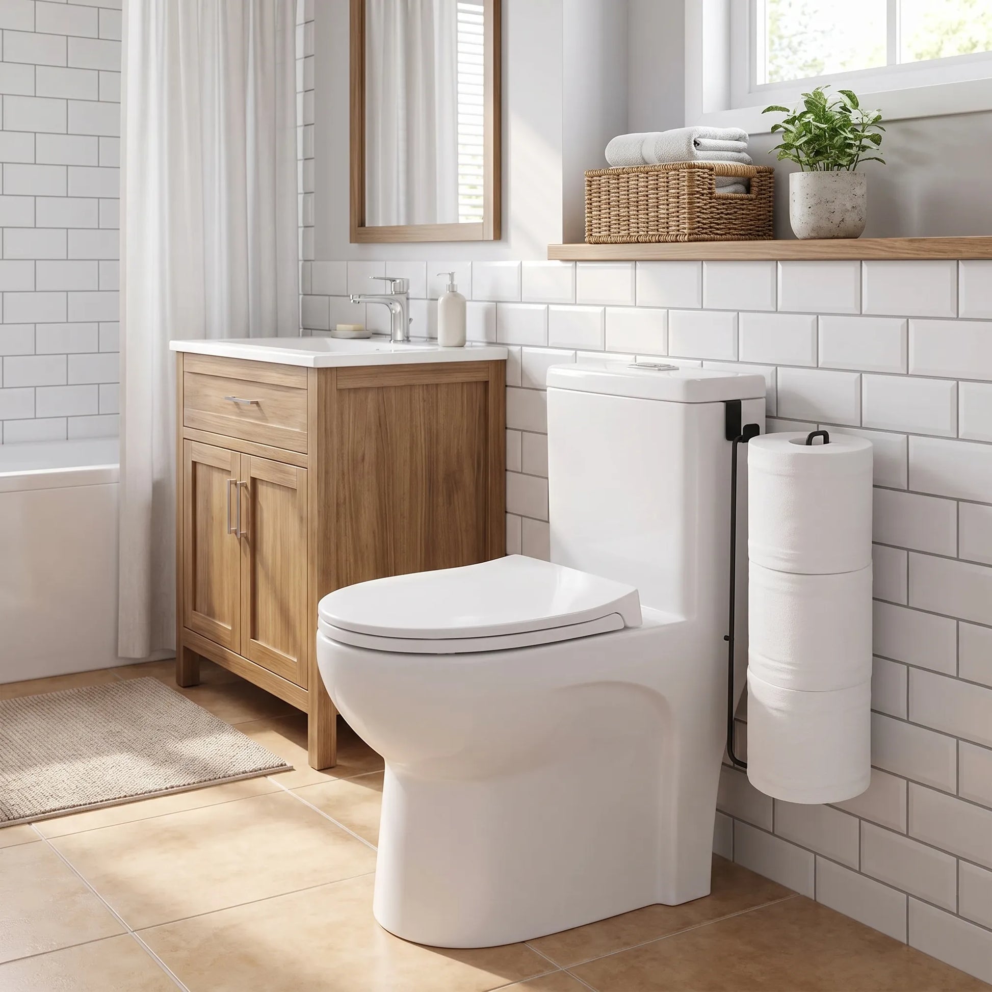 Vertical Wall Mounted Toilet Paper Holder for Bathroom