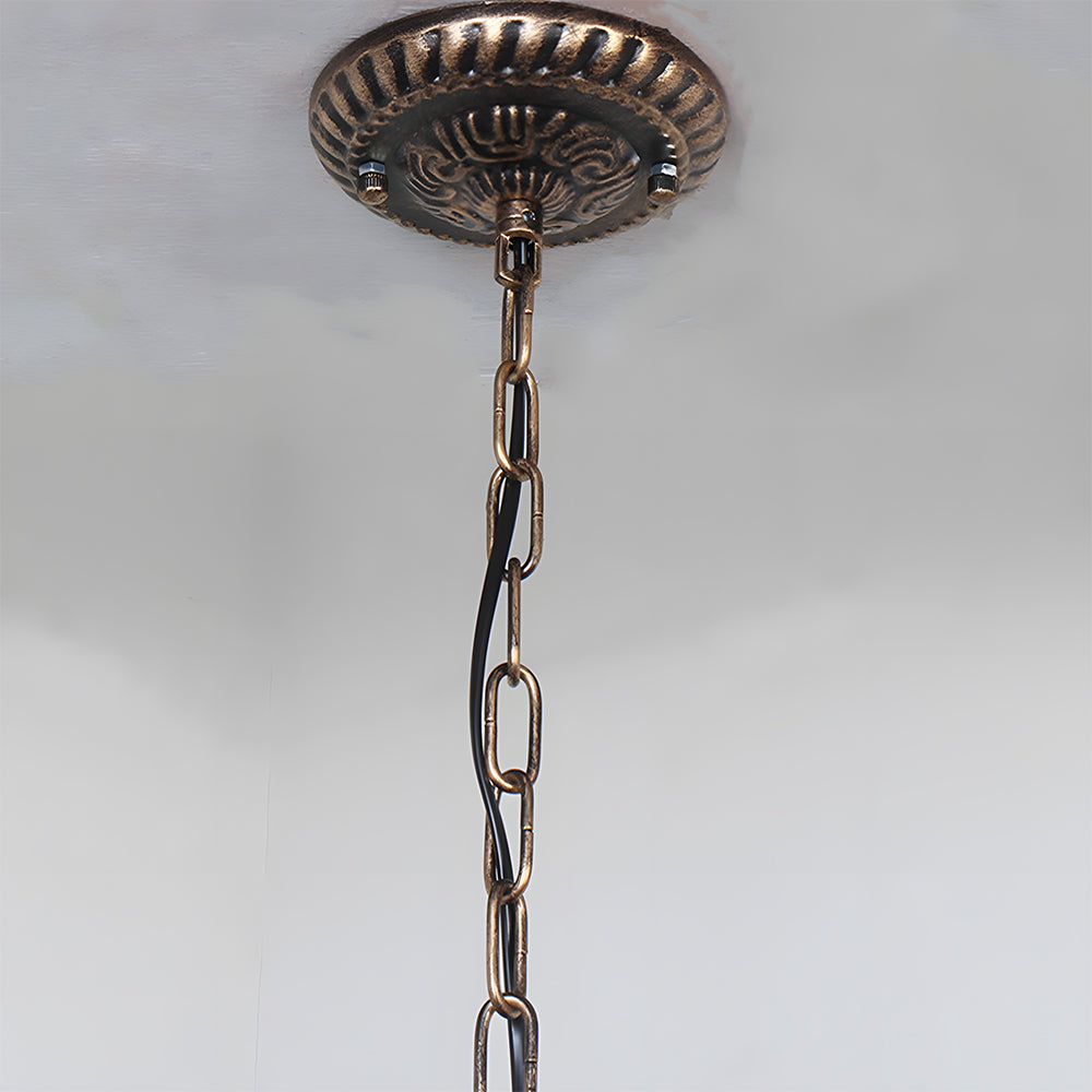 Vintage Bronze Iron Curved Dining Chandelier Pendant | Lumiron