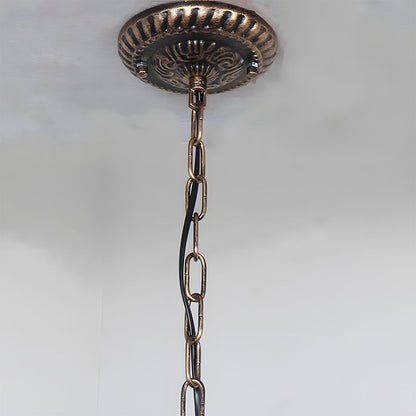 Vintage Bronze Iron Curved Dining Chandelier Pendant | Lumiron
