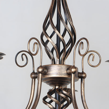 Vintage Bronze Iron Curved Dining Chandelier Pendant | Lumiron