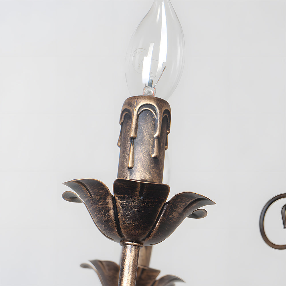 Vintage Bronze Iron Curved Dining Chandelier Pendant | Lumiron