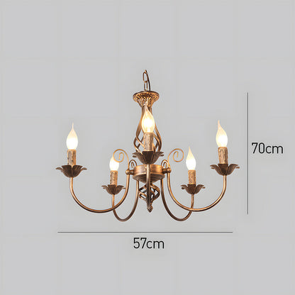 Vintage Bronze Iron Curved Dining Chandelier Pendant | Lumiron