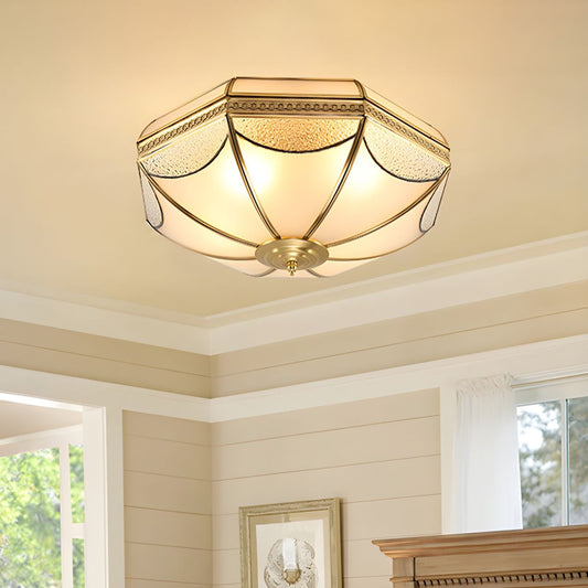 Vintage Colonial Flush Mount Glass Ceiling Light | Bravelle