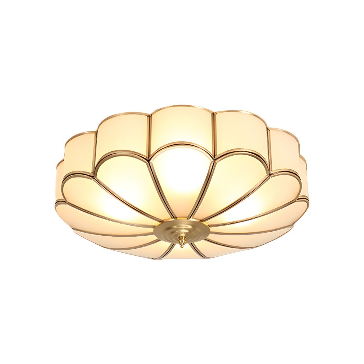 Vintage Frosted Glass Ceiling Light Brass Flush Mount | Velaro