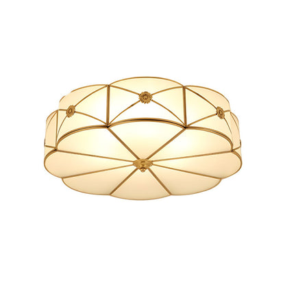 Vintage Frosted Glass Flush Ceiling Light Fixture | Valmra