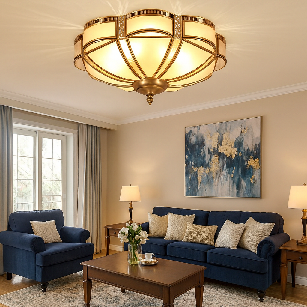 Vintage Frosted Glass Flush Mount Ceiling Light | Lumorin
