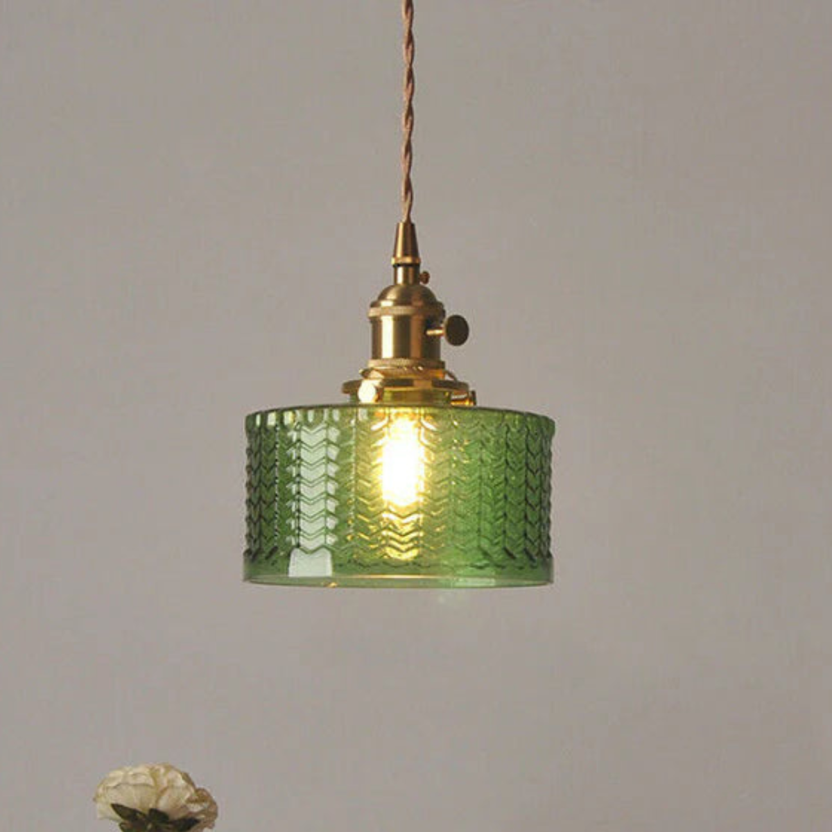 Vintage Glass Pendant Light With Polished Brass Finish | Galvix