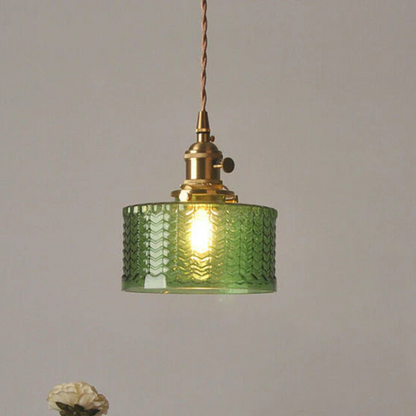 Vintage Glass Pendant Light With Polished Brass Finish | Galvix
