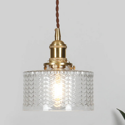 Vintage Glass Pendant Light With Polished Brass Finish | Galvix