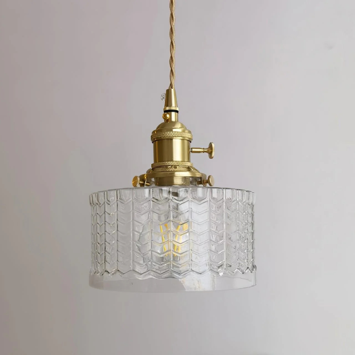 Vintage Glass Pendant Light With Polished Brass Finish | Galvix