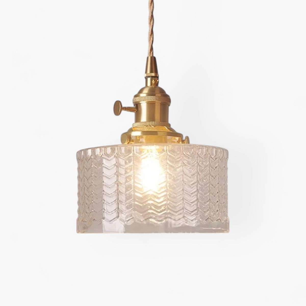 Vintage Glass Pendant Light With Polished Brass Finish | Galvix