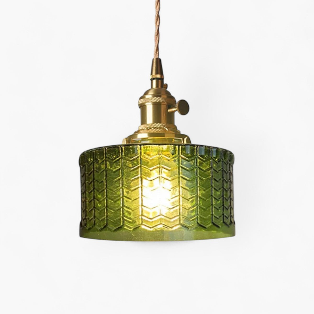 Vintage Glass Pendant Light With Polished Brass Finish | Galvix