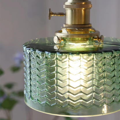 Vintage Glass Pendant Light With Polished Brass Finish | Galvix