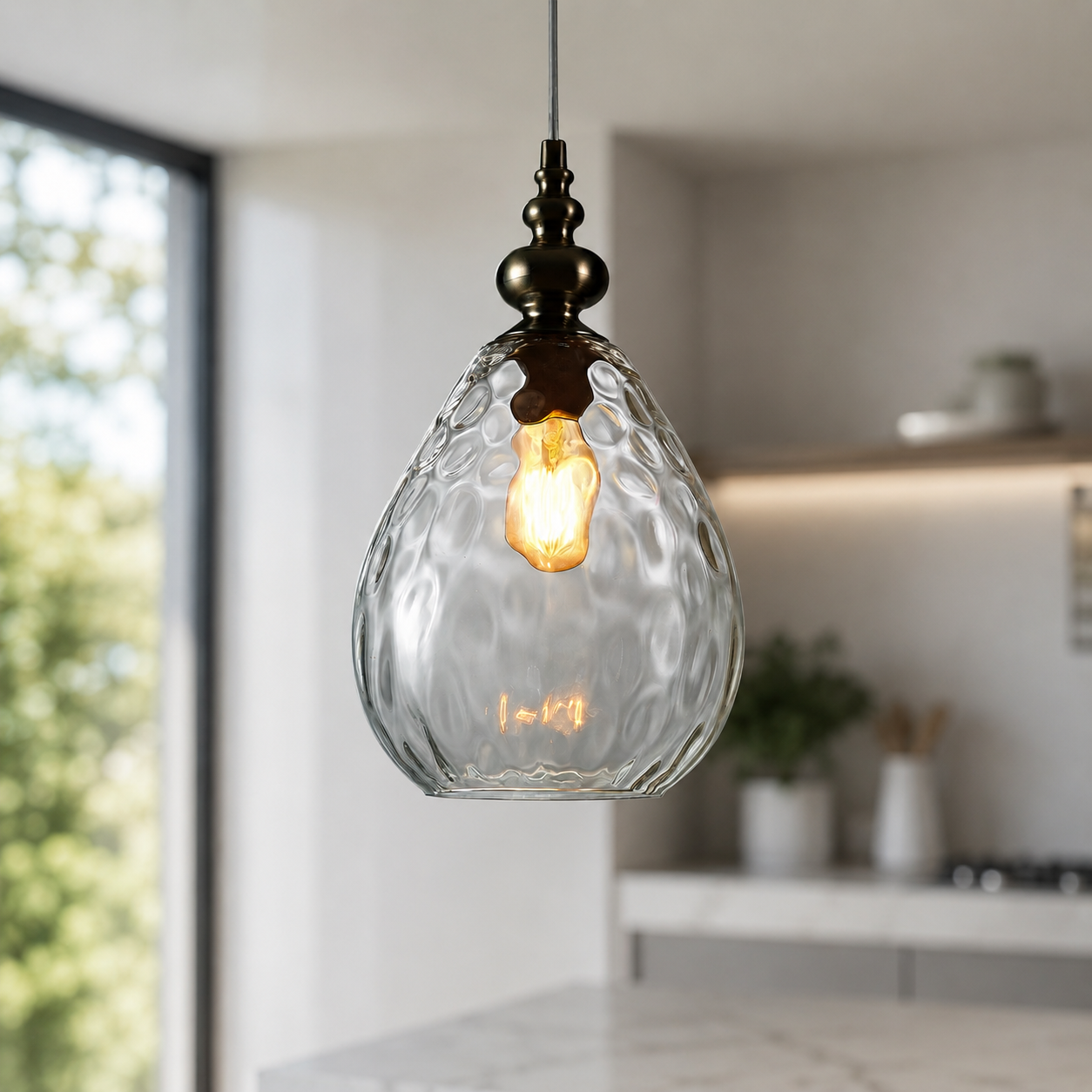 Vintage Glass Shade Pendant Light for Indoor Spaces | Aurevok