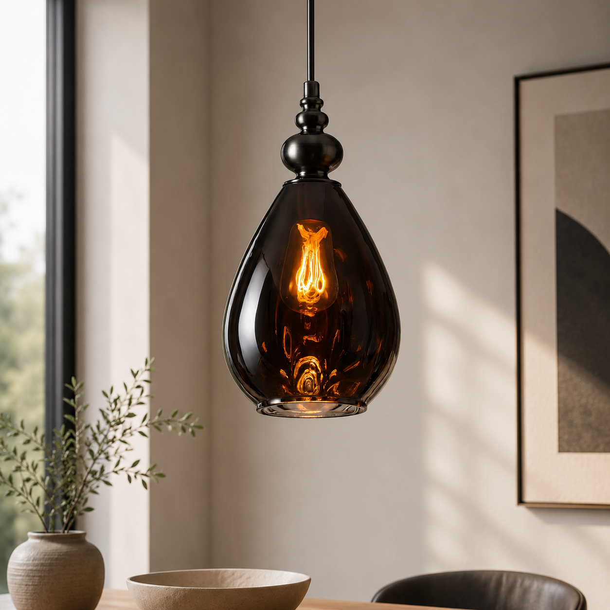 Vintage Glass Shade Pendant Light for Indoor Spaces | Aurevok