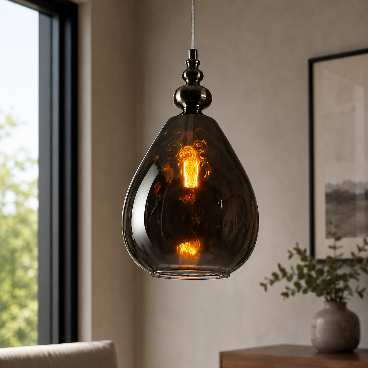 Vintage Glass Shade Pendant Light for Indoor Spaces | Aurevok